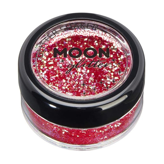 Iridescent Glitter Shakers by Moon Glitter – 100% Cosmetic Glitter for Face, Body, Nails, Hair and Lips - 5g - Cherry
