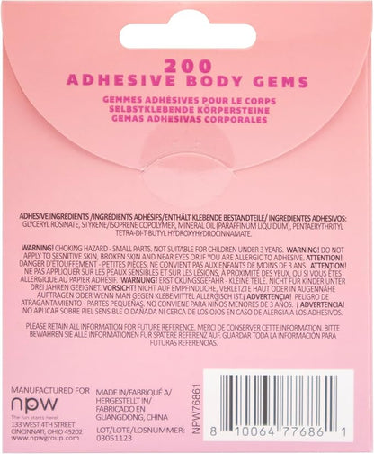 NPW I Do Crew Body Gems Sparkling Adhesive Face and Body Jewels, 200 Pieces Rhinestone Stickers for Face, Eyes, Body - Perfect for Bachelorette & Bridal Parties, Pack of 12 Body Gem Sheets