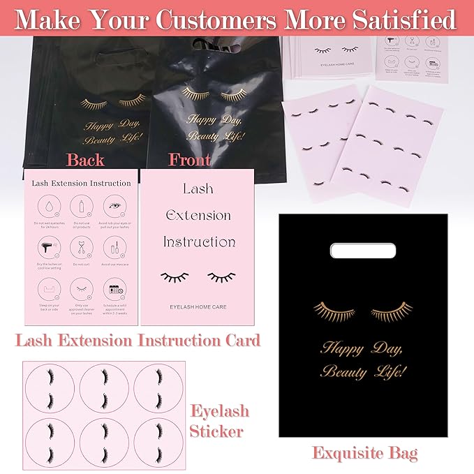 52PCS Lash Shampoo Bottles and Brushes Set, 10pcs Foam Pump Dispenser, 10pcs Nose Pore Deep Cleaning Brush, 10pcs eyelash extension tube brush, 10pcs Extension Aftercare Instructions Cards, 2pcs