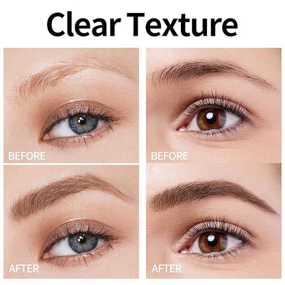 Magic Eyebrow Pencil 4 Tipped Precise Brow Pen Upgraded 3D Waterproof Microblading Contouring Pen Natural Fine Stroke Microblading Eyebrow Pencil (Dark Brown)