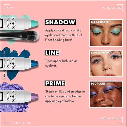 NYX PROFESSIONAL MAKEUP Jumbo Eye Pencil, Blendable Eyeshadow Stick & Eyeliner Pencil - Donut (Lilac)