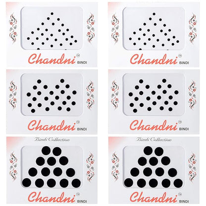 Premium Bindi Face Bindi India gems tattoo Body Glitter long Black Tika Forehead stickers Jewelry Bindi (PACK OF 6).AHB009