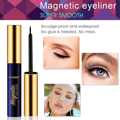 Magnetic Eyelashes with Eyeliner Kit - magnetic lashes and eyeliner - updated 3D natural looking,long-lasting,10 pairs KIT 011 ATZ1004A1+01 0