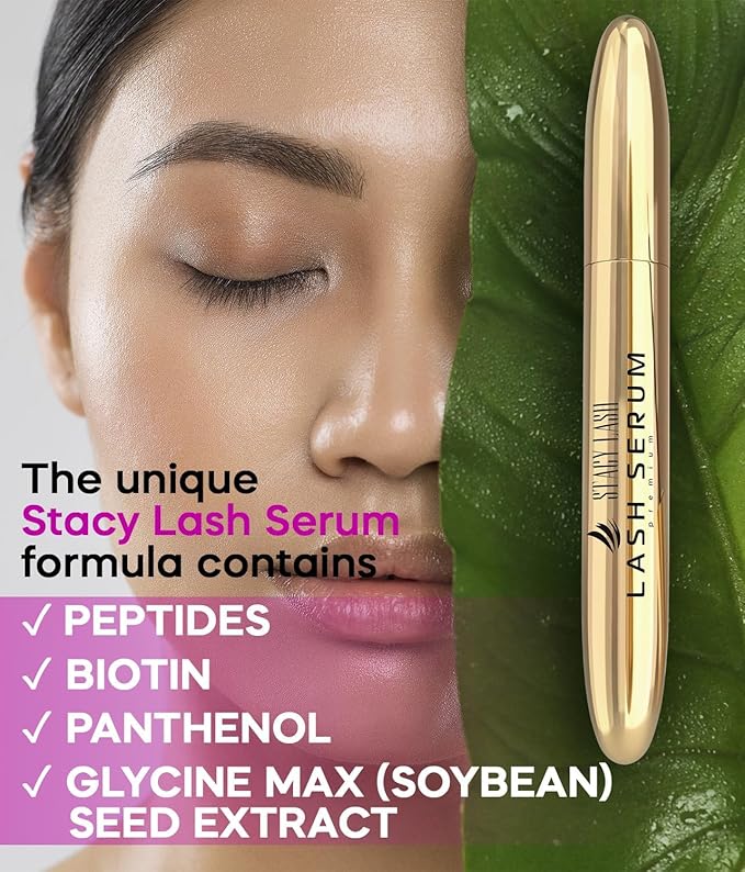 STACY LASH Lash Shampoo 50ml+ Eyelash Growth Serum Eye Makeup Remover + Lash Serum for Eyelash Growth and Thickness/Lash Cleaning Kit of Lash Cleanser + Brush & Eyelash Serum to Grow Lashes