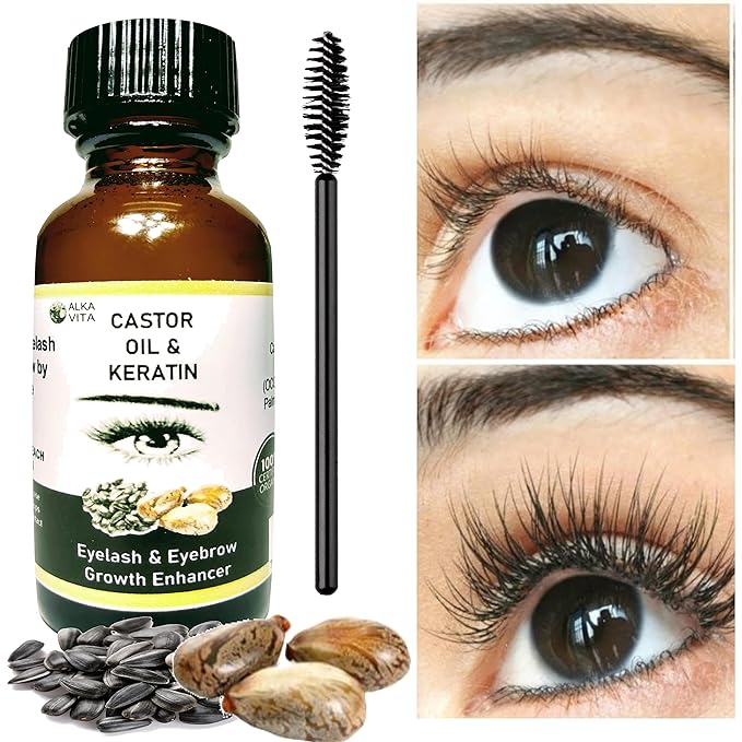 Eyelash Growth Herbal Organic Keratin & Castor Oil Pure Eyebrow Thickener Factor