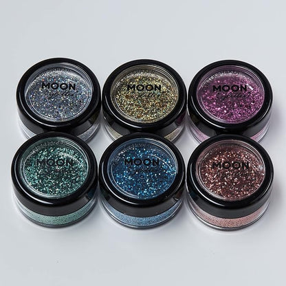 Holographic Glitter Shakers 100% Cosmetic Glitter for Face, Body, Nails, Hair and Lips - 0.17oz - Black