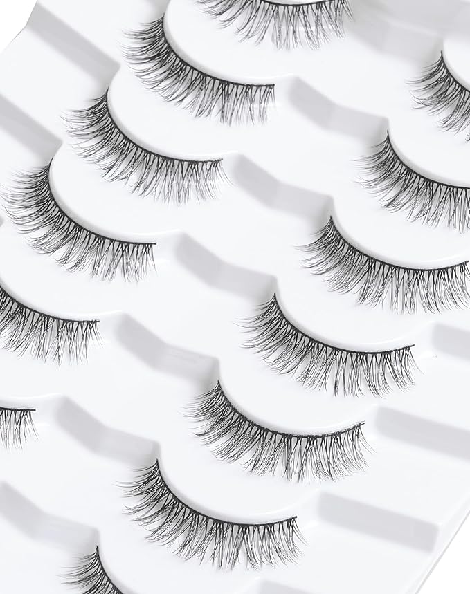 Wispy Eyelashes Natural Look 11mm Thin Band Eyelashes Lightweight False Lashes Natural Eyelashes K72