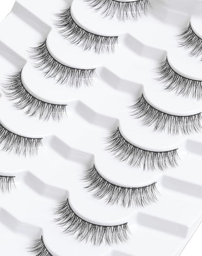 Wispy Eyelashes Natural Look 11mm Thin Band Eyelashes Lightweight False Lashes Natural Eyelashes K72