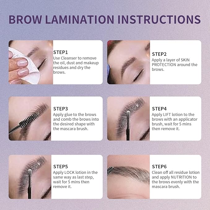 Libeauty Lash Lift Kit Individual Packets and Brow Lamination Kit - Professional Eyelash Perm for DIY at Home, Curls Up to 4 Weeks with Silicone Pads (C Shape)