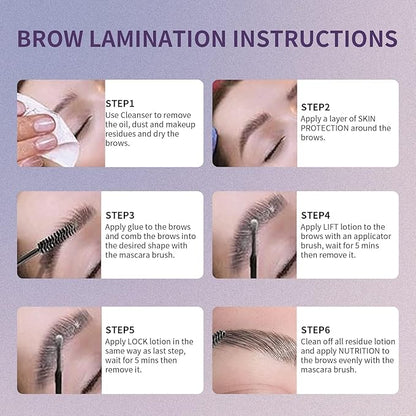 Libeauty Lash Lift Kit Individual Packets and Brow Lamination Kit - Professional Eyelash Perm for DIY at Home, Curls Up to 4 Weeks with Silicone Pads (C Shape)