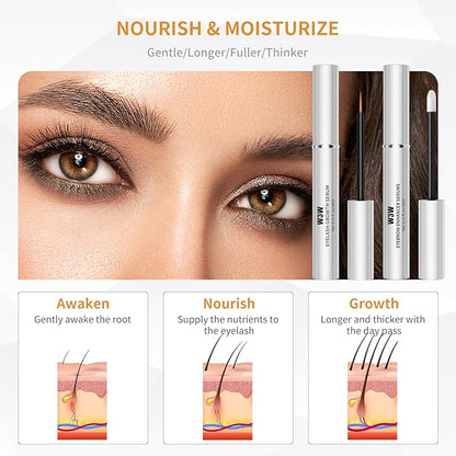 Eyelash and Eyebrow Serum Set Nourishing Lash & Brow Serum Pack for Thicker Longer Lashes and Brows Gentle Eyelash Eyebrow Serum Plant Ingredients No Irritating