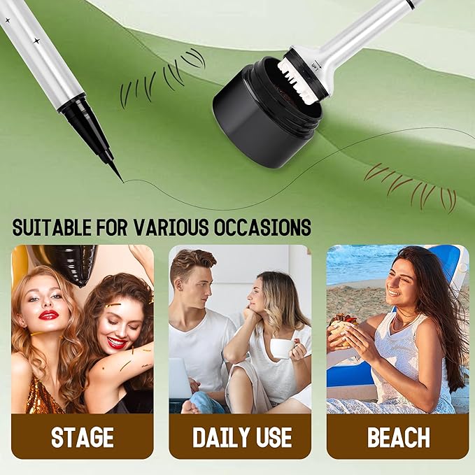Lower Lash Stamp Bottom Eyelash Stamp with Ink Waterproof Formula &Long Lasting Natural Looking Lower Lashes Quick Eye Makeup Tool(Black)