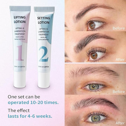 Lash Lift Eyelash Perm Kit 2 Step Lotion with Natural Lifting Curling Salon Quality Eyelash Lift Set at Home (with Lash Lift Adhesive)