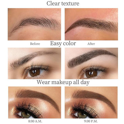 2024 New Magic Eyebrow Pencil, New 3D Waterproof Microblading Eyebrow Pencil Contouring Pen, 4-Tipped Precise Brow Pen, Long-Lasting Natural Fine Stroke Eyebrow Pen (b-black)