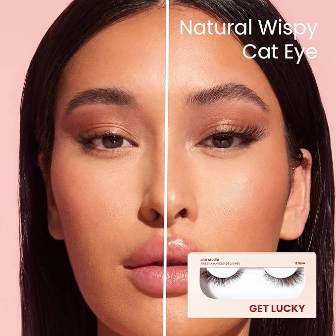 Get Lucky False Eyelashes Natural Look - Natural False Lashes - Soft Thin Clear Band - Natural Lashes
