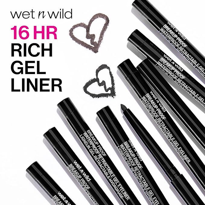 wet n wild Mega Last Breakup Proof Eyeliner, Quick Drying, Waterproof, 16-Hour Wear - Cruelty-Free & Vegan - Black (Pack of 2)