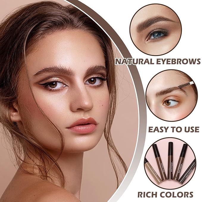 Waterproof Eyebrow Gel,2PCS Eyebrow Mascara Blonde Eyebrow Gel,Long Lasting Gel De Cejas Con Color,Easily Create Daily Eyebrow Makeup for Women-2PCS 01 Blonde