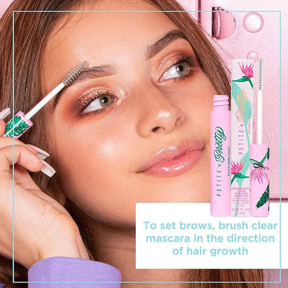 Petite 'n Pretty Best in Brow Makeup Kit - Featherlight Clear Mascara & Brow Gel, Eyebrow Pencil & Makeup Bag for Kids, Tweens and Teens – Natural, Clean, Non-toxic - Made in USA (Dark)