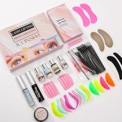 Lash Lift Kit Fast 7 Minutes Eyelash Perm Brow Lamination Set 2 In 1 Multi-Curler Form Lifting Result Open Eye/Cat Eye/Bloom Eyelash Lami Lamination Look 6 Weeks On Eyes- Durable Perming Lashes