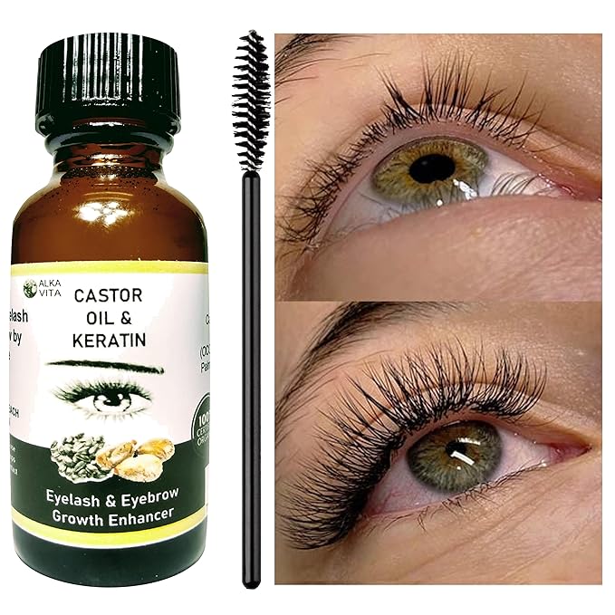 Eyelash Growth Herbal Organic Keratin & Castor Oil Pure Eyebrow Thickener Factor