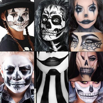 Black Face Body Paint Stick Makeup, Cream Blendable Painting Sticks, Halloween Make up SFX Special Effects Clown Zombie Vampire Skeleton Cosplay Costume Parties Football Face Body Paints, Black