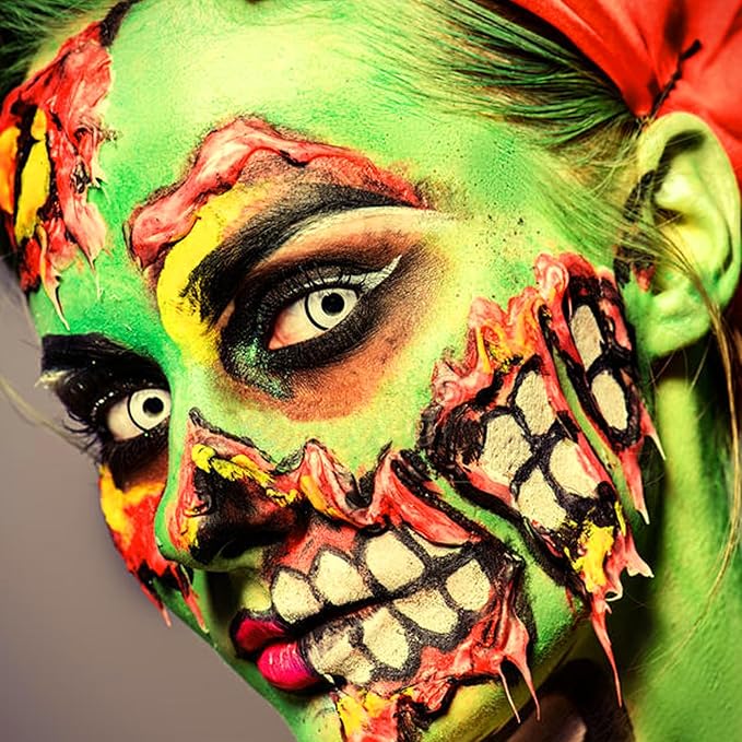MEICOLY Light Green Face Body Paint(2.37Oz),St Patrick's Day Face Paint Makeup Accessories,Lime Green Face Paint for Camouflage Hunting Hulk Gamora,Halloween SFX Witch Makeup