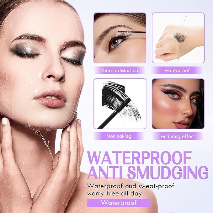 Steel Pipe Eyelash Primer,Tube Eyelash Primer Waterproof Long Curling Mascara Steel Tube Mascara Primer Natural Non-Smudged Threaded Long-Lasting Curling Mascara (1PCS, 1.69Fl Oz)