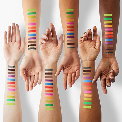 evpct 12Pcs Colors Matte Waterproof Colored Liquid Eyeliner Colorful Set Rainbow Colorful Neon Winged Eyeliner Stamp Shapes delineador de ojos de colores Red Orange Pink Black Blue Liquid Eye Liners
