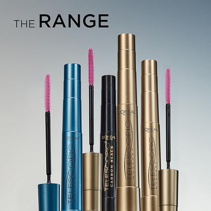 L'Oreal Paris Makeup Telescopic Original Lengthening, Lash Separating Mascara with Dual Precision Brush, Washable, Carbon Black, 0.27 Fl Oz., 2 Count