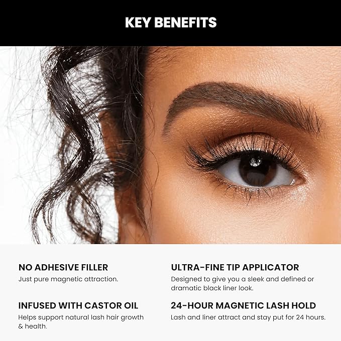 Magnetic Eyelashes with Magnetic Eyeliner Kit - Two Sets of Lashes - Natural Fake Lash Kit - Premium Reusable Lashes - No Glue - Waterproof