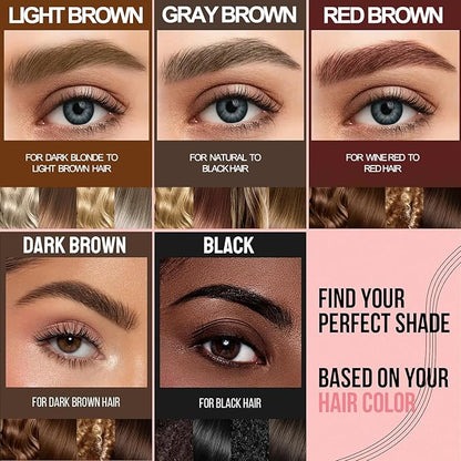 New Magic Eyebrow Pencil, 3D Waterproof Microblading Eyebrow Pencil Contouring Pen, 4 Tipped Precise Brow Pen, Fine Stroke Microblading Eyebrow Pencil Creates Natural Makeup Effect (Natural Black)