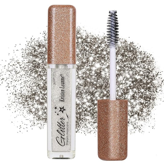 Diamond Shinny Colored Mascara - Waterproof Silver, Smudge-Proof Sparkling Colorful Eyes Makeup Tool for Wedding, Stage, Music Festival