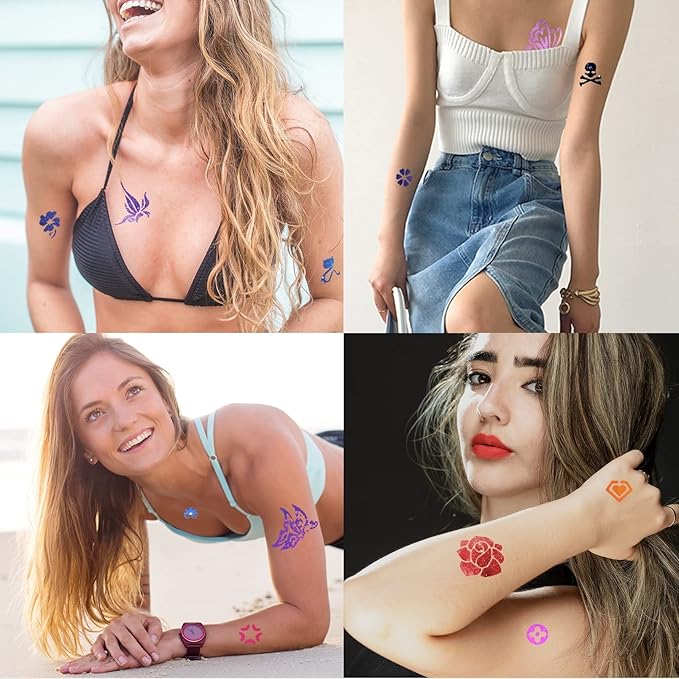Temporary Tattoo Stencils for Women Girls and Kids, 410+ PCS Henna Tattoo Stencil Kit,Temporary Indian Arabian Glitter Airbrush Tattoo Stencils for Face Body Paint DIY