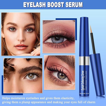 Lash Serum, Rapid Eyelash Growth Serum, Eyelash Serum for Eyelash Growth Thickness, Stronger, Healthier Lashes & Brows, Longer, Fuller, and Thicker Lashes, Vegan & Cruelty-Free (Dark Blue 3ML)