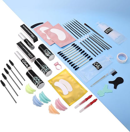 Lash Lift Brow Lamination Kit 7 Minutes Perm Lash Rapid Eyelash Perming Kit with Silicone Shield & Tool Durable Lash Lifts Curling Lash 6 Week Full Eyebrow Lamination Set DIY at Home Easily