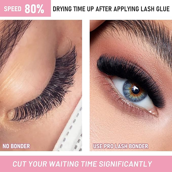 Lash Bonder for Eyelash Extensions Super Bonder Glue Accelerator with 10Pcs Cotton Swab Lash Extension Sealant Longer Retention Waterproof Oil-Proof Special Dropper Design for Dose Control(Rose,15ml)