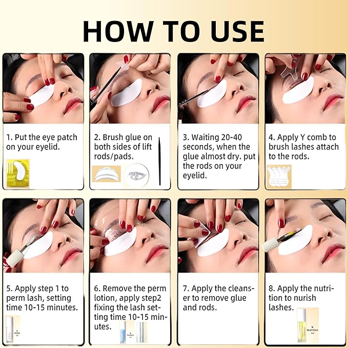 Lash Lift Kit and Brow Lamination Kit, 2 IN 1 Professional Lash Lifting & Eyebrow Lamination Kit with All tools, 6-8 Weeks Long Lasting, Suitable for Salon & Home Use