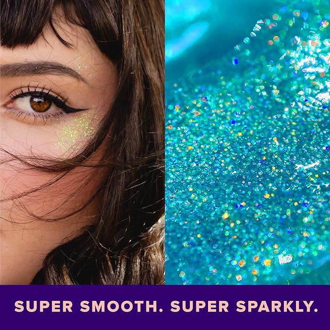Unicorn Snot Face & Body Glitter Gel - Cosmetic-Grade Holographic Glitter - Stocking Stuffers for Women, Gifts for Teen Girls - Safe for Face, Easy Application & Removal - Blue Glitter, 1.7oz (Sky)