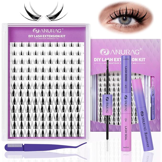 ANURAG Lash Clusters Kit 120PCS - 9-17mm Fairy Manga Anime Eyelash Extensions, Ultra-Thin Black Band Individual Fake Lashes for Natural Look Lash Clusters & Daily Makeup Clusters Set