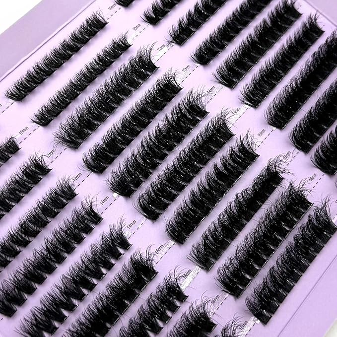 HBZGTLAD Fluffy Cluster Lashes 40D60D80D100D120D Natural Thick Eyelash Clusters D Curl Individual Lashes DIY Eyelashes Extension (300pcs60D80D100D)