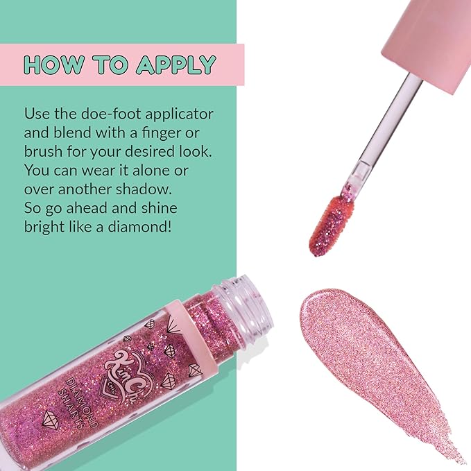 Kimchi Chic Beauty Diamond Sharts Liquid Glitter Eyeshadow, Cream Eyeshadow and Body Glitter Makeup, 0.21 fl oz - Black Out