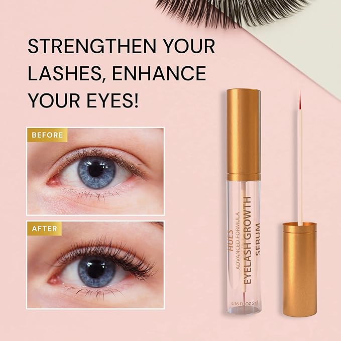 Hues Premium Eyelash Serum (5ML) - Lash Serum Boosts Lash for Fuller, Longer, Thicker Looking Eyelashes, Lash Enhancing Serum for Natural Lashes.