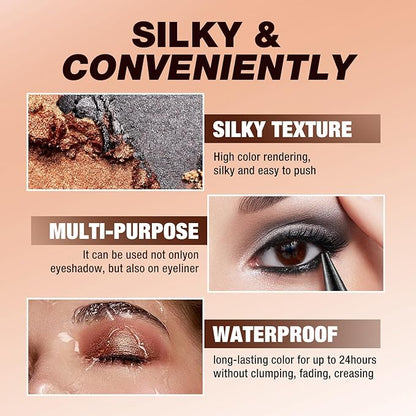 2-in-1 Gradient Eyeliner & Eyeshadow Stick Combo, Shimmer & Matte Cream Eyeshadow Pencil, Waterproof & Smudge-Proof, Long-Lasting Eye Makeup, Metallic & Neutral Shades (#08 Lilac Bloom)