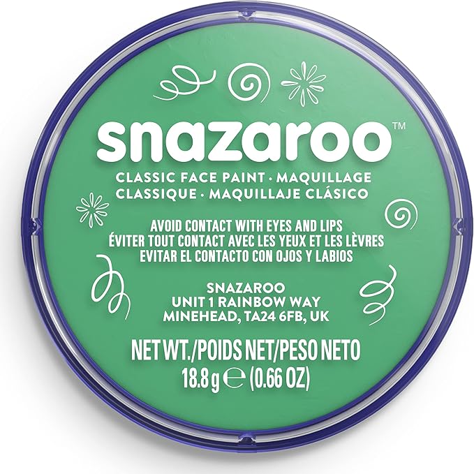 Snazaroo Classic Face and Body Paint, 18.8g (0.66-oz) Pot, Bright Green