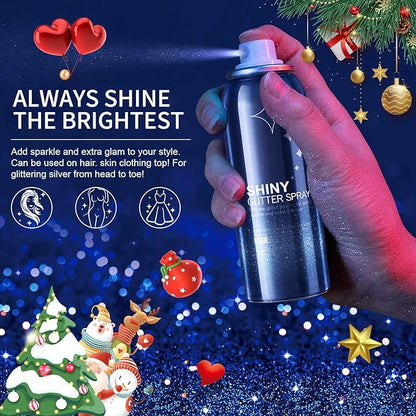 Body Glitter Spray for Hair and Body, Hairspray for Clothes, Long-Lasting Body Shimmer Spray Suitable for Stage, Festival Rave and Makeup Prom 2.11 Fl Oz