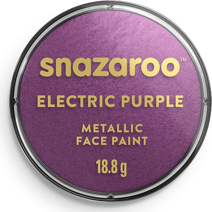 Snazaroo Metallic Face and Body Paint, 18.8g (0.66-oz) Pot, Electric Purple