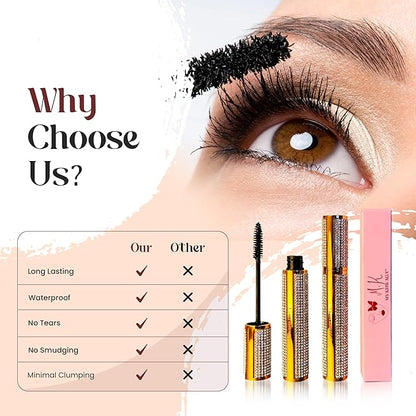 Eyelash Mascara Long Lasting For Long Lashes Mascara Waterproof Washable Curling Volumizing Lengthening Cruelty Free Black