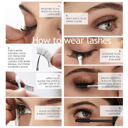 Eliace False Eyelashes Natural look Cat Eye Lashes Wispy Strips,3D Mink Lashes Fake Eyelashes Volume Fluffy Thin Soft Band Comfortable Long Thick Dramatic Cross Eyelash Reusable,15 Pairs, Lexie Style