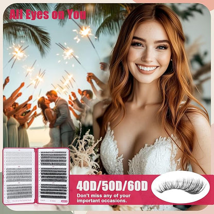 Lash Clusters 600PCS Lashes - Wispy Lash Clusters 10D 20D 30D+40D50D60D Individual Lashes Clusters D Curl Lash Extension 8-16MM Eyelash Clusters DIY Cluster Eyelash Extensions for Beginners Eyelashes