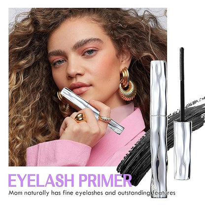 Steel Pipe Eyelash Primer,Tube Eyelash Primer Waterproof Long Curling Mascara Steel Tube Mascara Primer Natural Non-Smudged Threaded Long-Lasting Curling Mascara (1PCS, 1.69Fl Oz)